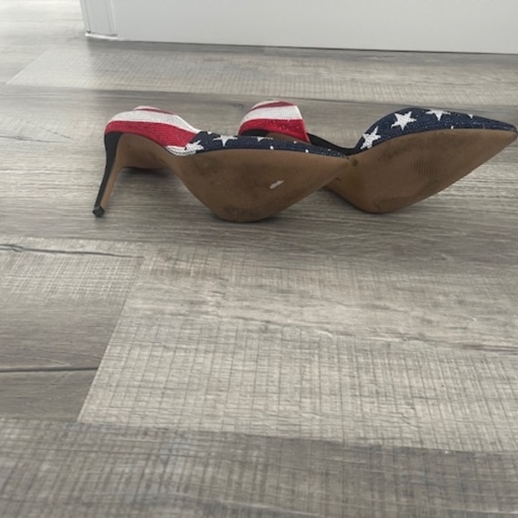 INC International Concepts Red and White & Blue Stiletto Heels - Size 8 - Picture 5 of 6